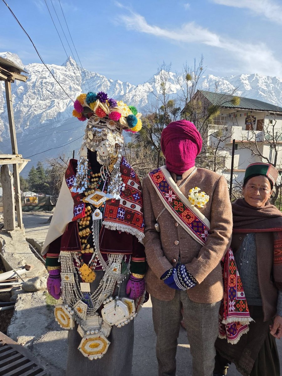 KinnaurSpiti's tweet photo. Raulane rises — half-ritual, half-dream — dancers tracing the grammar of invisible wings. The Spirits need no invitation; they have already circled Kalpa since before Kinnaur had a name for snow. 
Raulane Festival 2026 #HimachalPradesh https://t.co/8W7k51QSqL