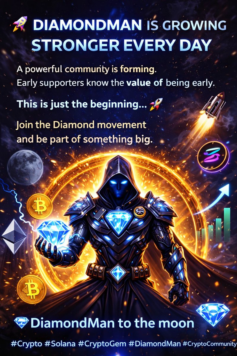 DiamondMan0104's tweet photo. 💎 DiamondMan is growing stronger every day

A powerful community is forming.
Early supporters know the value of being early.

This is just the beginning… 🚀

Join the Diamond movement and be part of something big.

💎 DiamondMan to the moon

#Crypto #Solana #DiamondMan https://t.co/a7v7CjrlY2