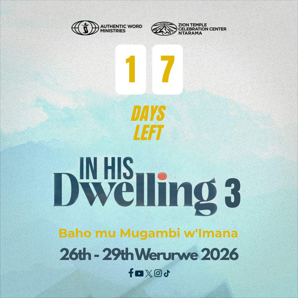 MazimpakajK's tweet photo. You are all most welcome to this 4 day Conference organized by ZION TEMPLE CELEBRATION CENTER NTARAMA PARISH https://t.co/zNatiBwMGL