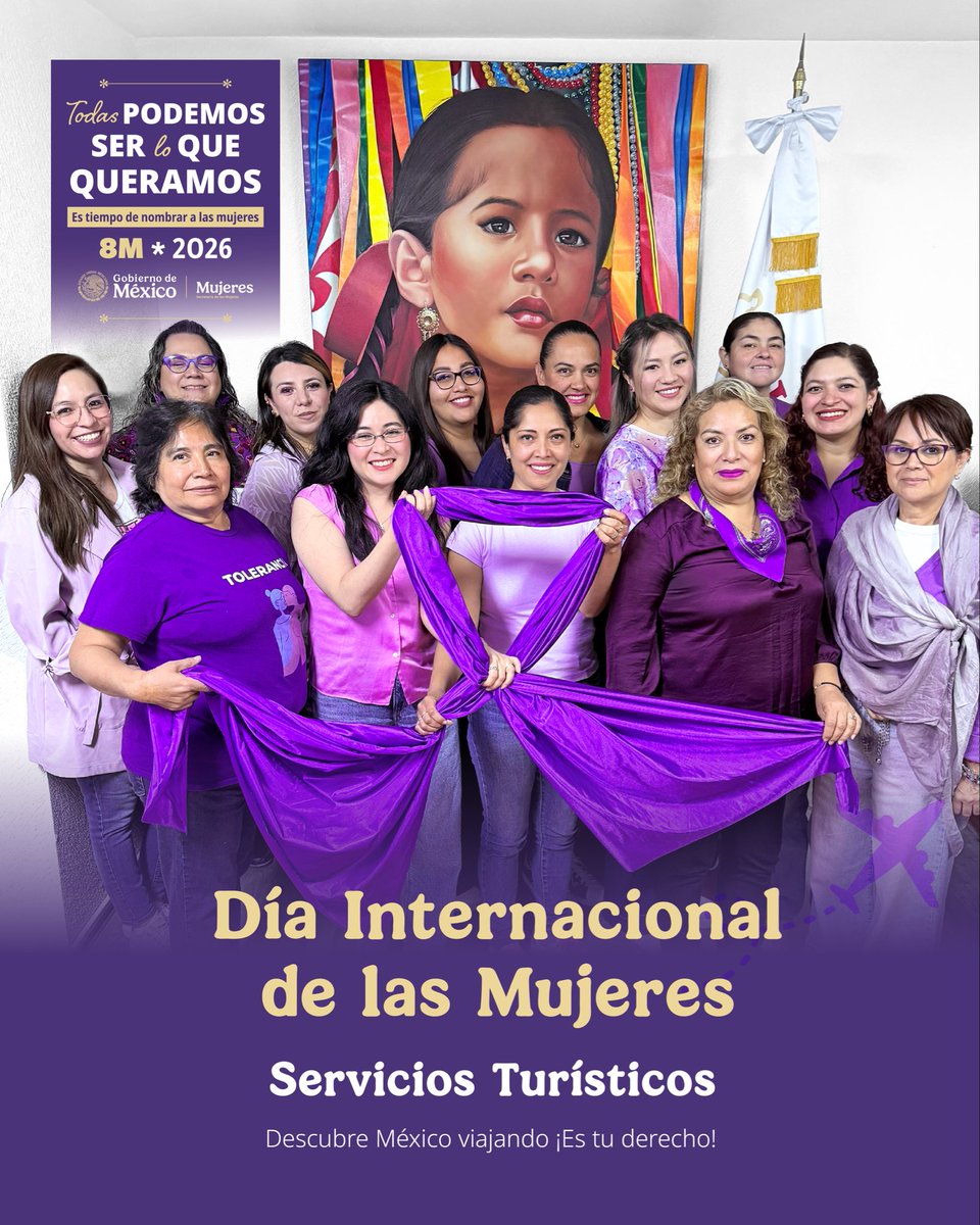 Las mujeres transforman, inspiran y abren camino todos los días. 💜
En Servicios Turísticos, reconocemos su fuerza, talento y compromiso. ✨

En el Día Internacional de las Mujeres, sigamos construyendo un México con más igualdad. 

#8M 
#DíaInternacionalDeLasMujeres