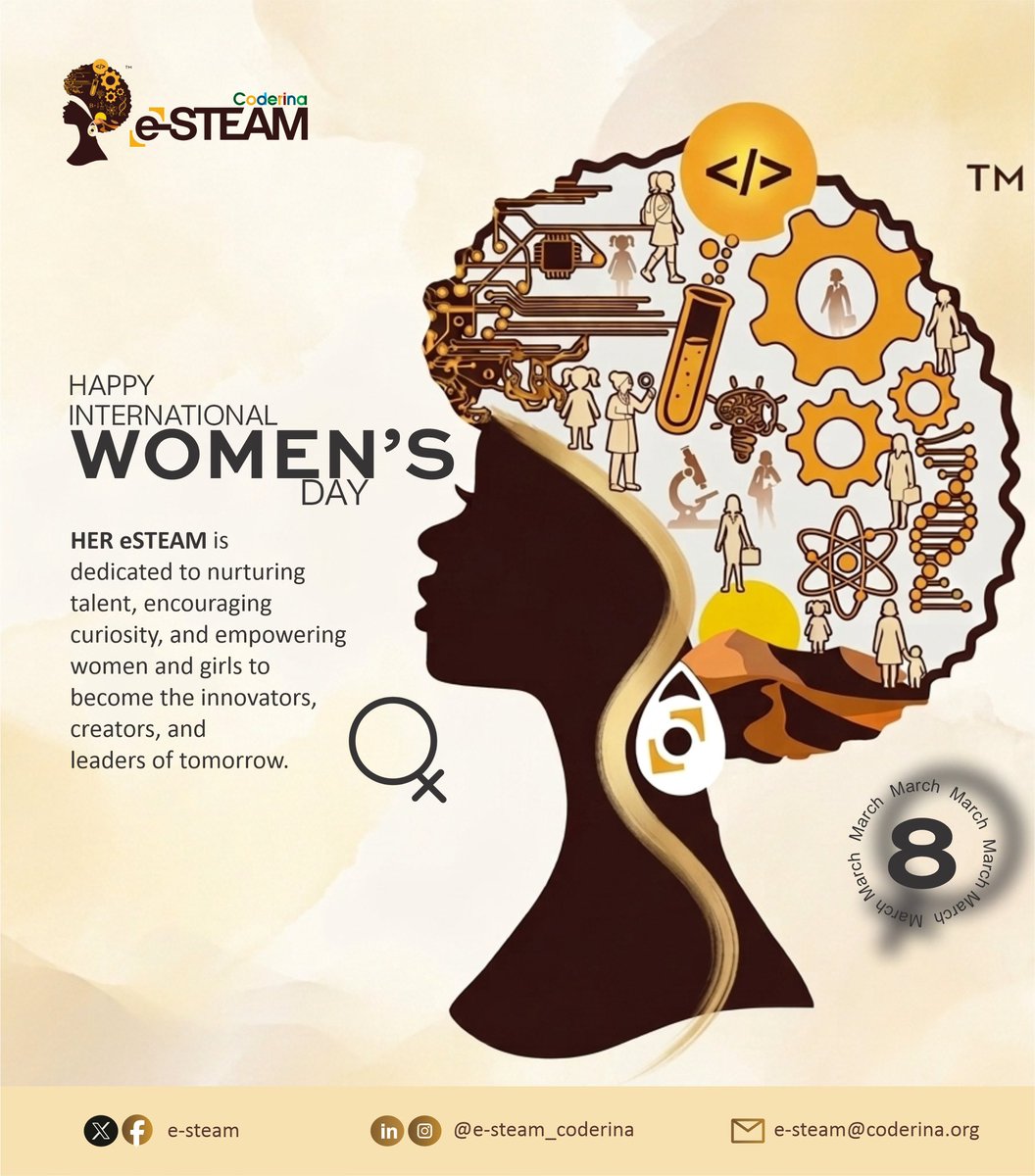 esteam_coderina's tweet photo. Empower a woman.
Empower the future.
At Her eSTEAM we live #GiveToGain by building confidence, self-esteem, and gaining a strong community of women rising to lead in tech.

Happy International women’s day.
We see you. We celebrate you.
#IWD2026 #WomenInSTEAM #HappyWomensDay https://t.co/2MHSfIqrNs