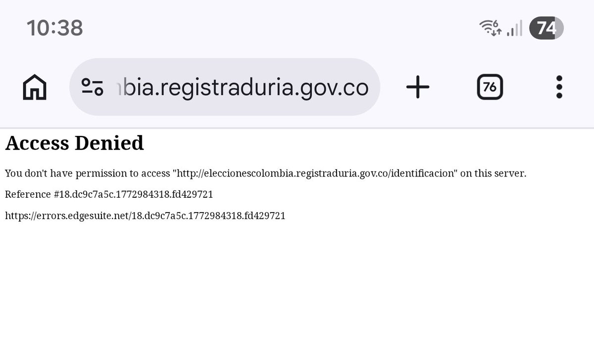 cesarcuavas's tweet photo. @Registraduria No puedo entrar a ver mi lugar de votación! https://t.co/EBxz6kzvWc