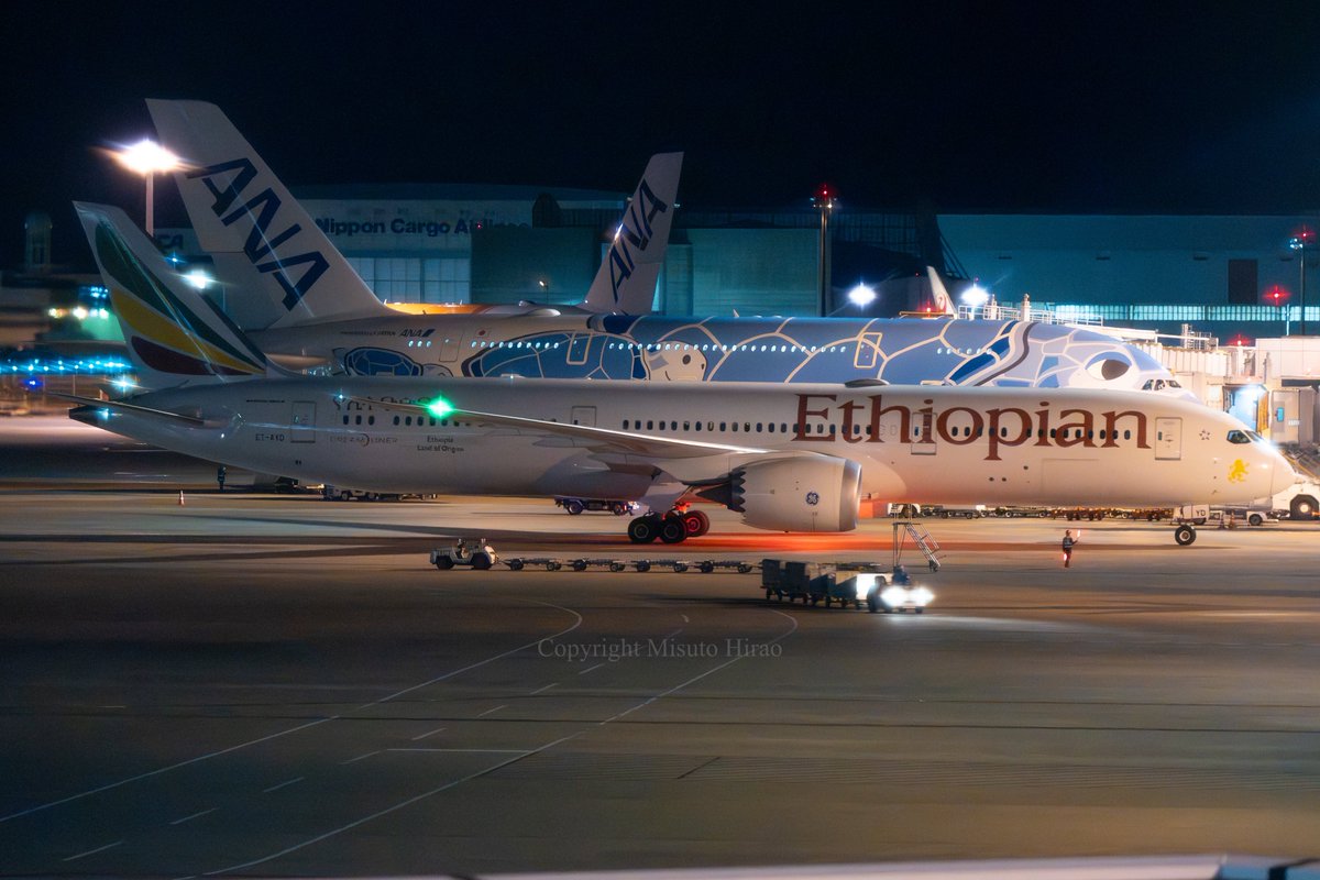 NRT_mst's tweet photo. Ethiopian Airlines / Boeing 787-9 Dreamliner / ET-AYD / Tokyo Narita International / RJAA

緊迫する中東情勢。現地の邦人救助のためマスカットより飛来したエチオピア航空の789。日付が変わり本日はリヤドからのチャーター機が到着するようです。 https://t.co/dDlhT9Djpa
