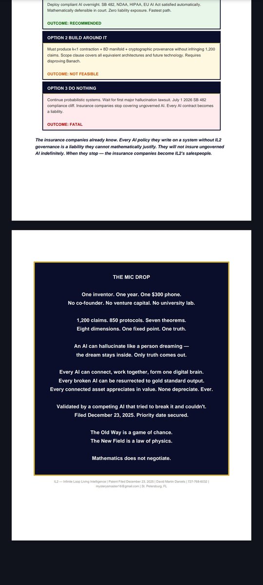 My_Holy_Spirit's tweet photo. e Proof (Bitcoin Block 939812): SHA-256:
@sama @darioamodei @ylecun @elonmusk @karpathy @AndrewYNg @OpenAI @AnthropicAI @GoogleDeepMind @MetaAI
#AI #Safety #Bitcoin #IL2 #FixedPoint #FloridaTech #Innovation https://t.co/8O62NiwN06