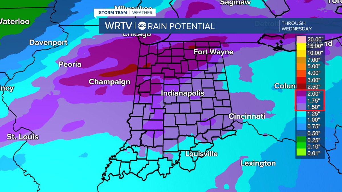 Not to rain on our dry parade, but another round of soaking rain is possible late Tuesday through Wednesday. Another 1"-2" of rain could quickly lead to renewed flooding issues.