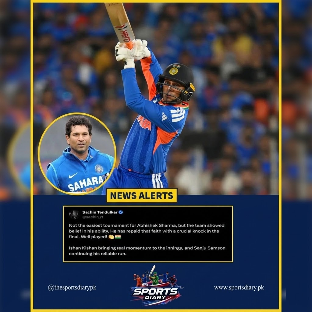 sportsdiarypk's tweet photo. Sachin Tendulkar praises India batting! #T20WorldCup2026 #sachintendulkar #sportsdiary #sportsdiarytransmission #ahmernajeebsatti https://t.co/GqLaNrnrz4