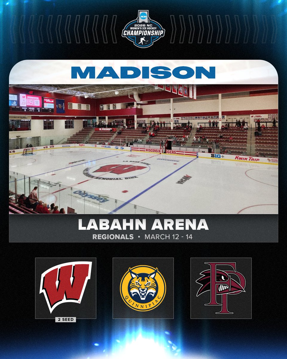 NCAAIceHockey's tweet photo. Heading to LaBahn Arena 🦡

(2) @BadgerWHockey
@QU_WIH
@FPUathletics

#NCAAHockey https://t.co/ikRv7BfsF7
