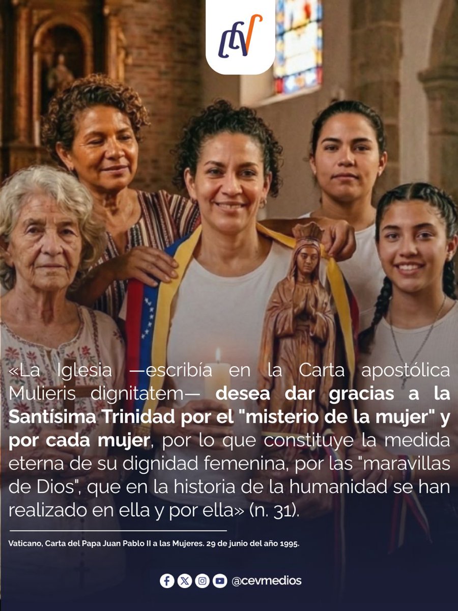 CEVmedios's tweet photo. La mujer es signo de vida, ternura y fortaleza.Hoy damos gracias a Dios por cada mujer que con su fe, entrega y amor construye familia, Iglesia y sociedad ¡Feliz día! 

#DiaInternacionalDeLaMujer https://t.co/WG5YXmeHiR