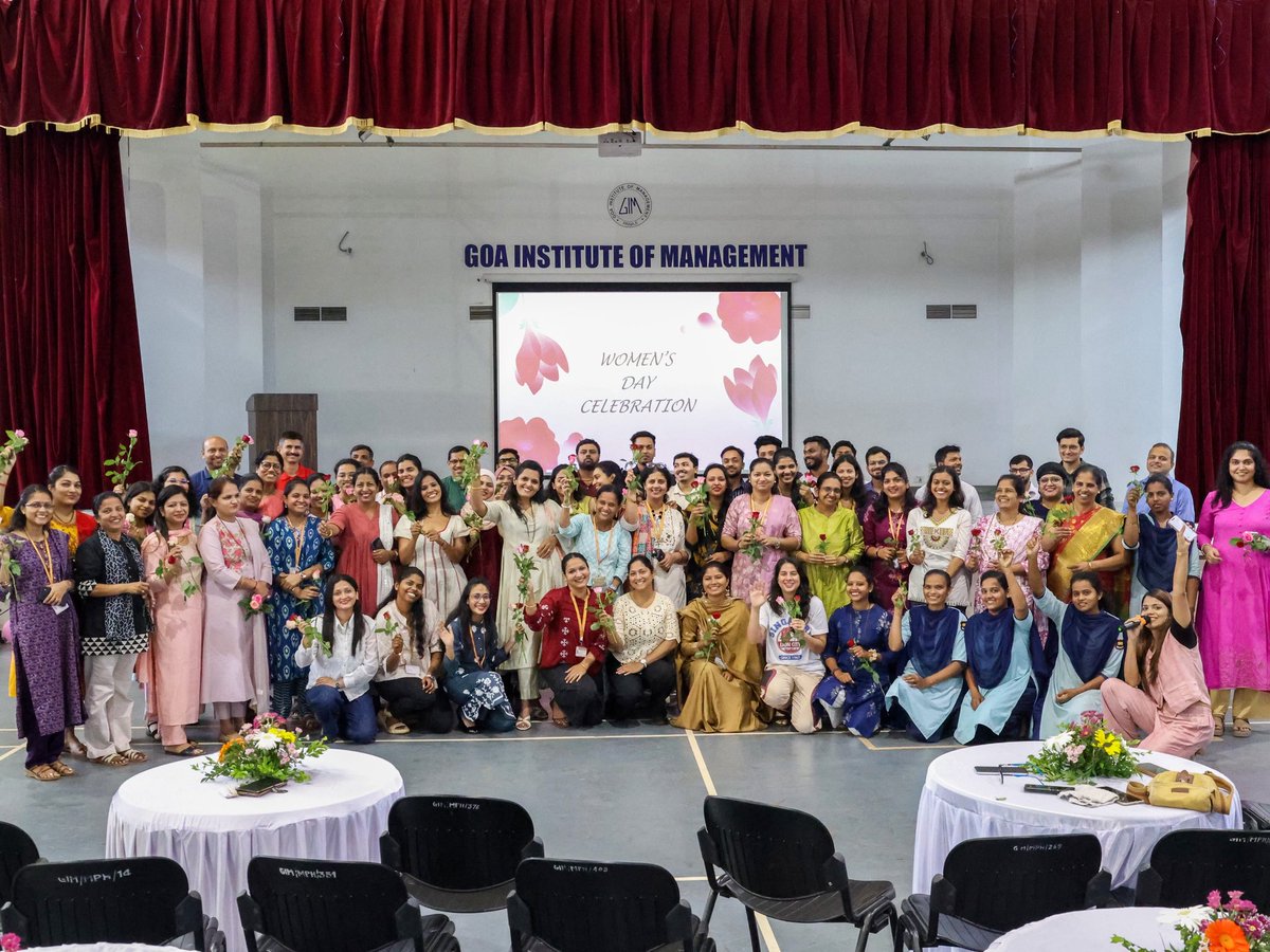 GIM_Sanquelim's tweet photo. #GIM celebrated ‘International Women's Day’, recognising the #contributions of its #women staff. Dr Ajit Parulekar, Director, GIM, #addressed the gathering and #acknowledged their #dedication and #commitment, #appreciating the vital role they play in the institute’s #functioning. https://t.co/dAX1f933ra