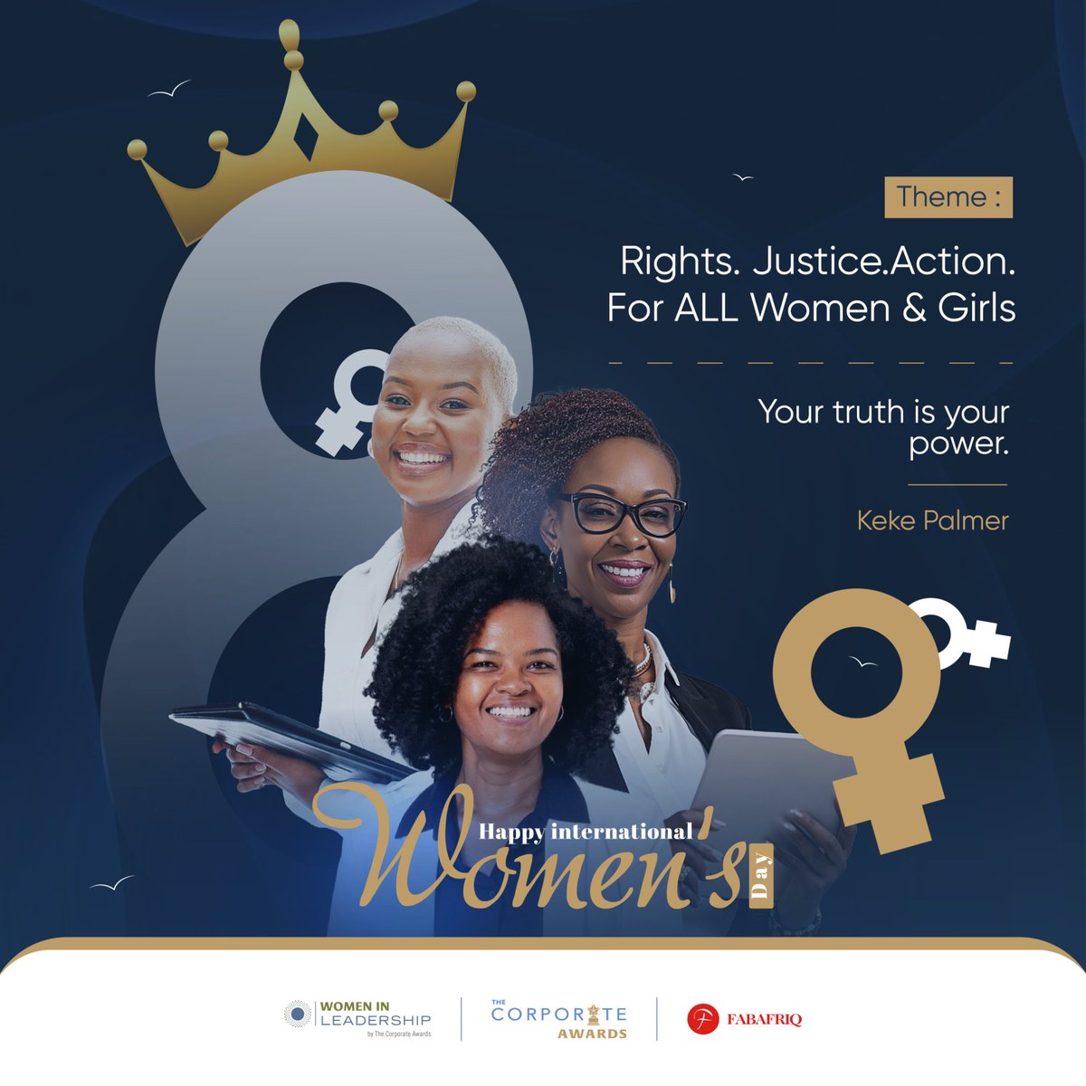 corp_awards's tweet photo. Happy International Women’s Day! 

Rights. Justice. Action. For ALL Women &amp; Girls.

Your truth is your power. 

#IWD2026 #WomenInLeadership #TCA2026 https://t.co/ss3M6fY8ev