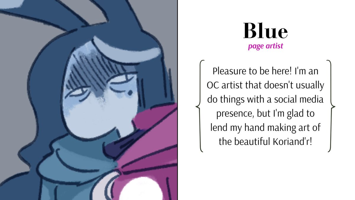 CONTRIBUTOR SPOTLIGHTS 💫
Introducing our next two page artists, Adriana (TostonesXComics on Instagram &amp; Bluesky) and Blue!