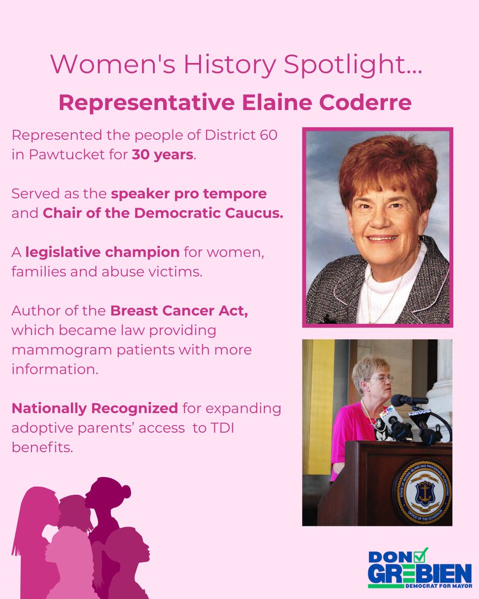 DonGrebien's tweet photo. Today is International Women’s Day and March is Women’s History Month! Please join me all month as we celebrate Pawtucket women leaders. Our City is shaped by their intelligence, hard work, and service. These trailblazers from Pawtucket make our community and RI stronger https://t.co/eqrG4TrY8o