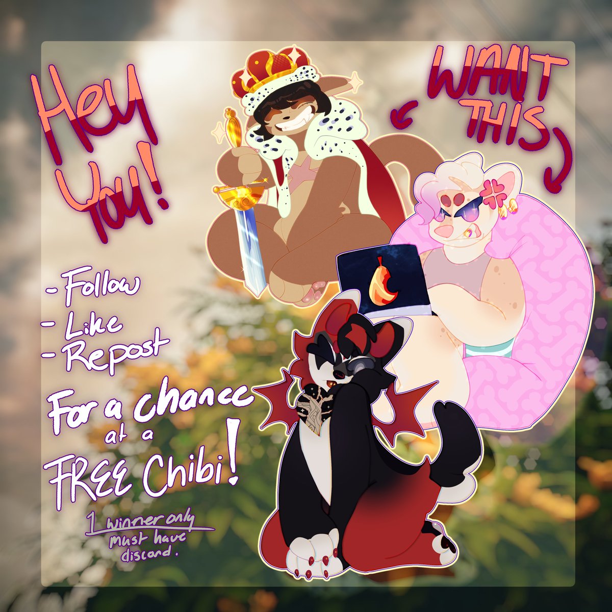 icamyth's tweet photo. HEY YOU!!

you want free stuff? i got free stuff. heres a chibi raffle (i can do these easy and its fun)

for a bonus chance, send your ref in replies! <3 https://t.co/jr4up0Gi1e