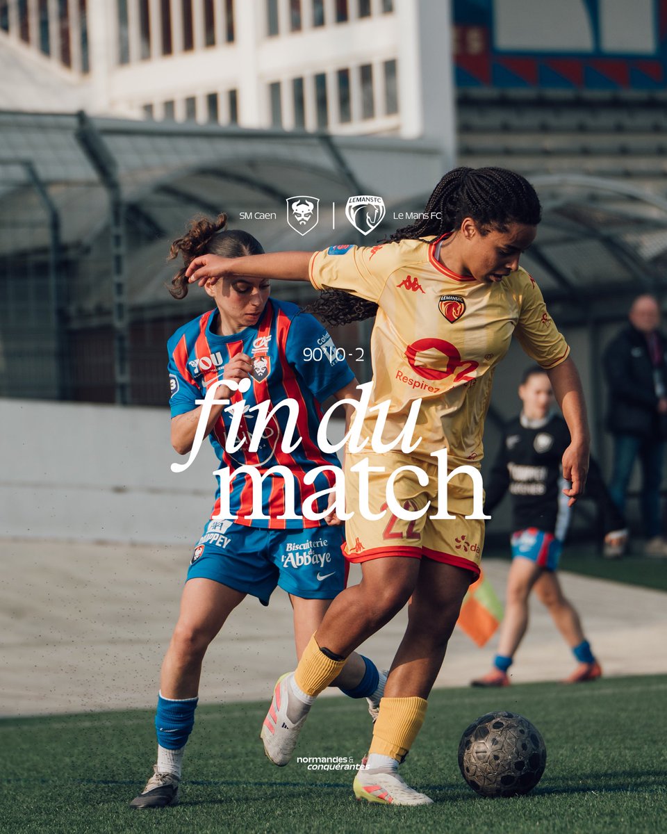 SMC_Feminines's tweet photo. ⏹️ Fin du match, défaite 2-0 de nos filles 😕
#SMCaen #TeamSMC #SMCLMFC https://t.co/PexCfPjJGY