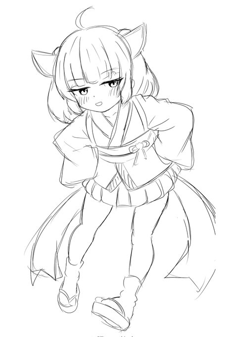 ここはけんぜんなやつで #このタグを見た人はラフ画とその完成絵を見せる