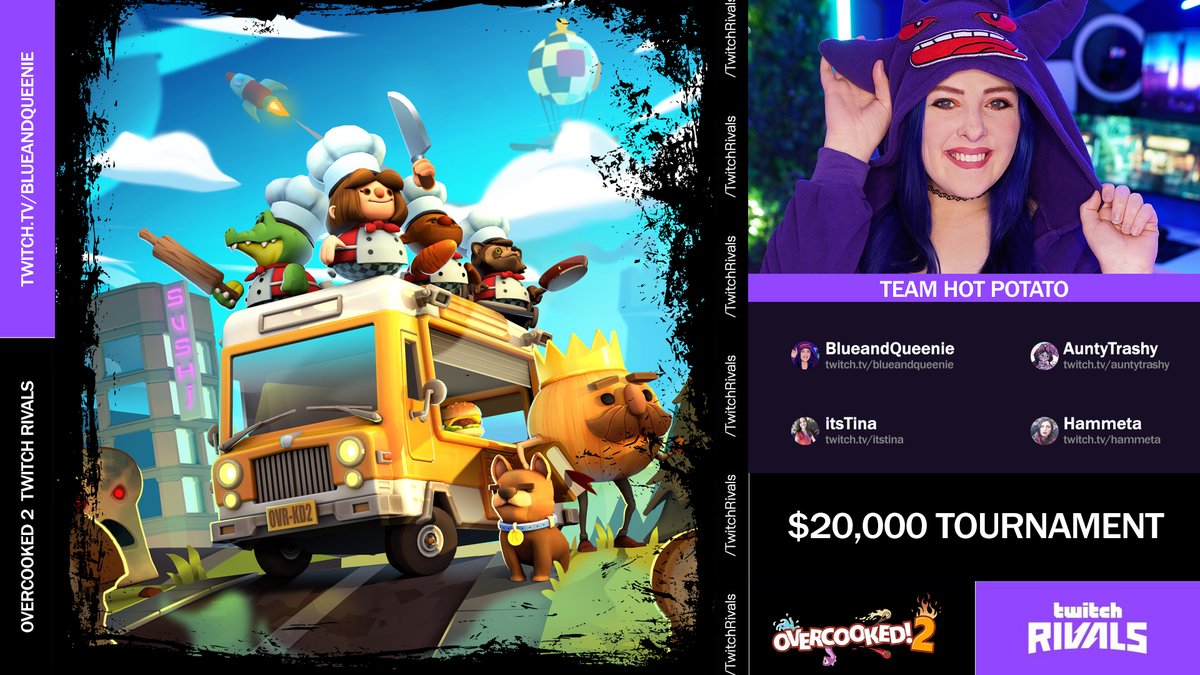 QueenieandBlue's tweet photo. I'm heading live with Team Hot Potato in Overcooked 2 Twitch Rivals with $20,000 prize ✊ Building funds for baby Amelia's bedroom!!!

 Come and cheer us on gang https://t.co/DBORJ37cTY https://t.co/EjESLKi5PD