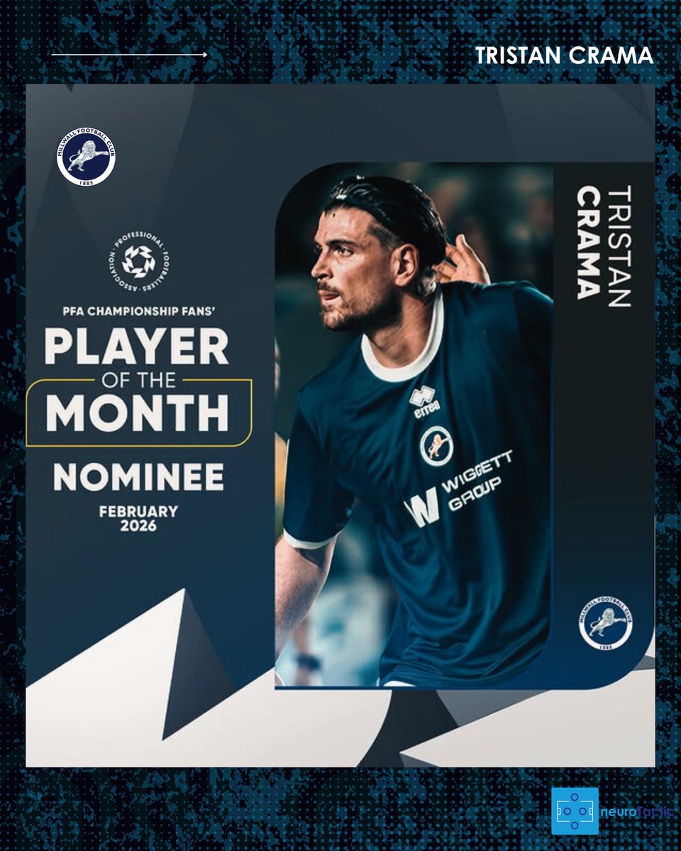 neuroTactic_'s tweet photo. ✅Lamine Cissé élu joueur du mois de février à Stoke City. 
✅Giovani Versini élu joueur du mois de février à Pau FC. 
✅Tristan Crama nominé PFA Championship POTM février à Millwall.
3 joueurs. 1 méthode. 🧠⚽ https://t.co/IqBihnWBmt