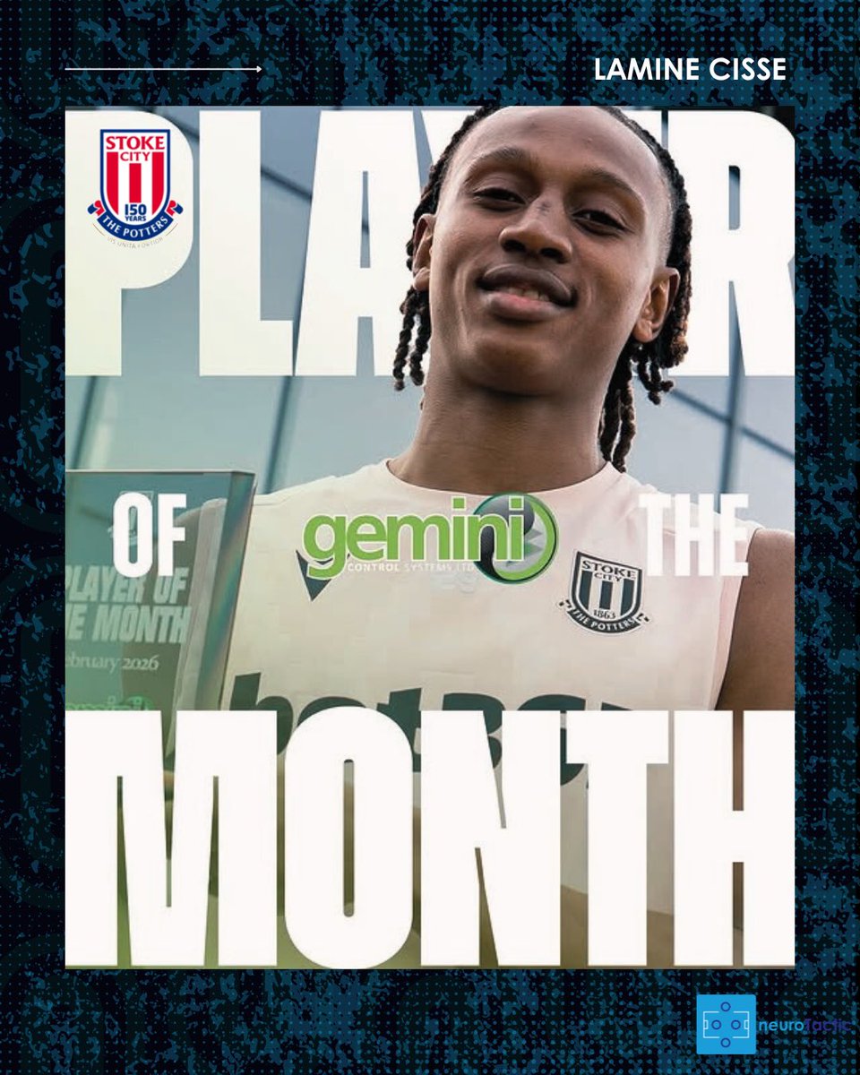 neuroTactic_'s tweet photo. ✅Lamine Cissé élu joueur du mois de février à Stoke City. 
✅Giovani Versini élu joueur du mois de février à Pau FC. 
✅Tristan Crama nominé PFA Championship POTM février à Millwall.
3 joueurs. 1 méthode. 🧠⚽ https://t.co/IqBihnWBmt