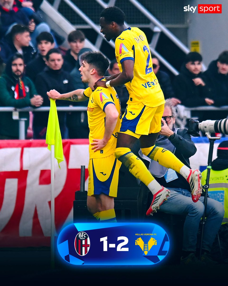 SkySport's tweet image. Il #Verona di rimonta piazza il colpo al Dall’Ara: #Bowie manda KO il #Bologna
🔗 tinyurl.com/BoloVero-Live
#SkySport #SkySerieA #SerieA #BolognaVerona