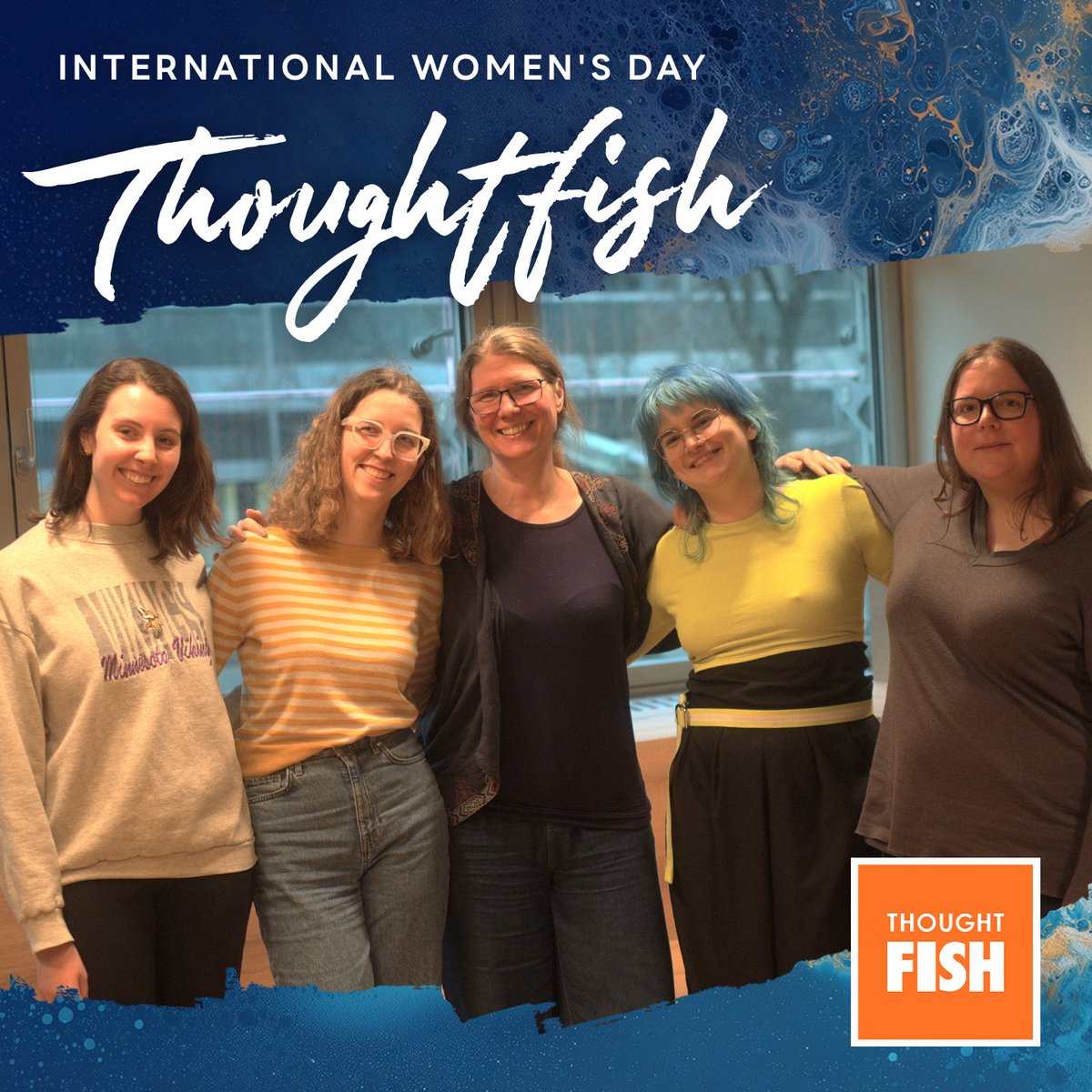 ThoughtfishGmbH's tweet photo. Every day (and especially today) we're lucky to be led and surrounded by women who help push Thoughtfish forward. Happy International Women's day from our team 🧡

#InternationalWomensDay #IWD https://t.co/zSoCRPBvFH