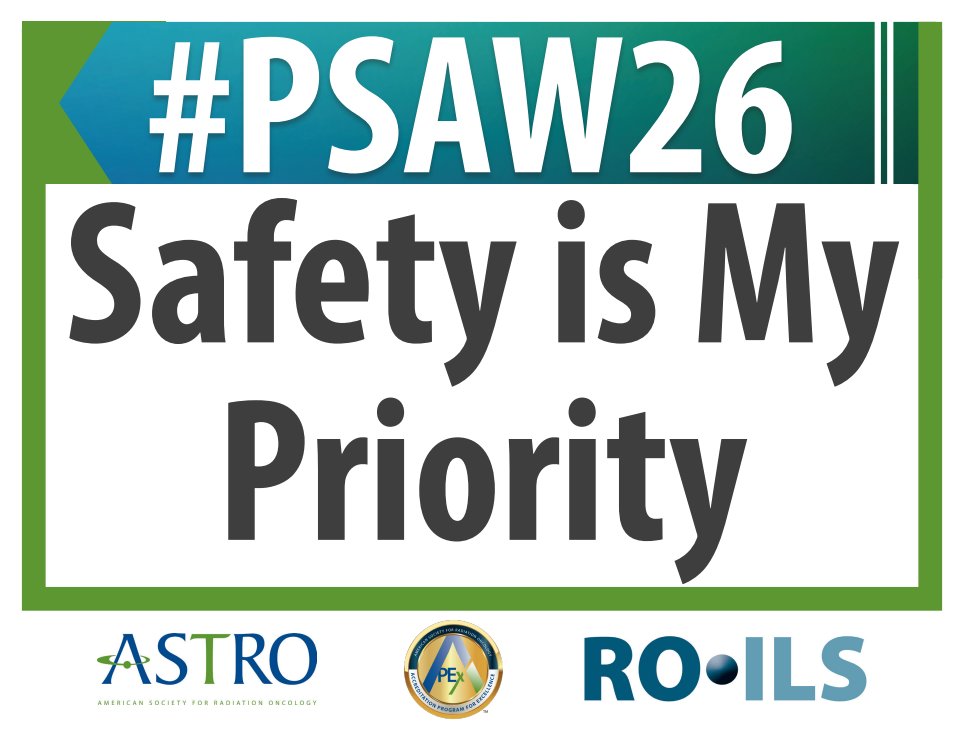 ASTRO_org's tweet photo. Its #PatientSafetyAwarenessWeek! 

Visit our online hub to download a virtual backdrop or handouts to use in a #SafetySelfies and share with the hashtags #PSAW26 and #ROSafety. Use this week to acknowledge staff, celebrate accomplishments, and build enthusiasm for safety. 

https://t.co/OTvY9XhN8e