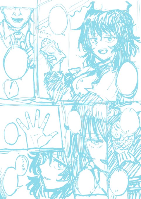 安藤くんのタイヤキ漫画導入ラフ