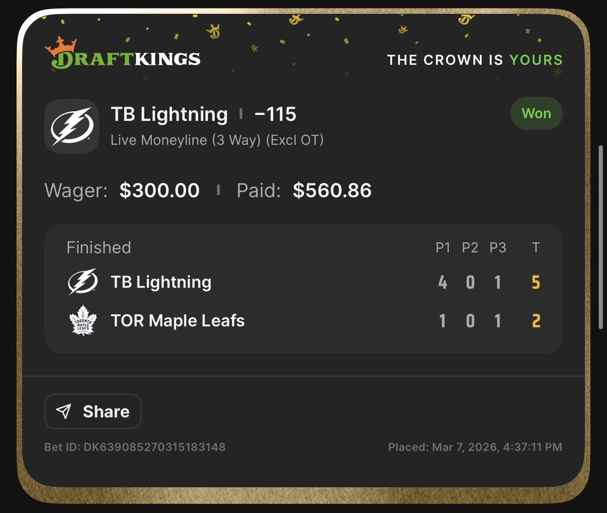BagRBets's tweet photo. WHAT ARE YOU WAITING FOR!?

VIP JUST HIT ANOTHER NHL NUKE ☢️

TB Lightning 3WAY ML -115 ✅

Use code ROMO40 to get 40% off all NHL nukes 👇🏽

https://t.co/Qz151bIML9 https://t.co/GxLqPnynQA