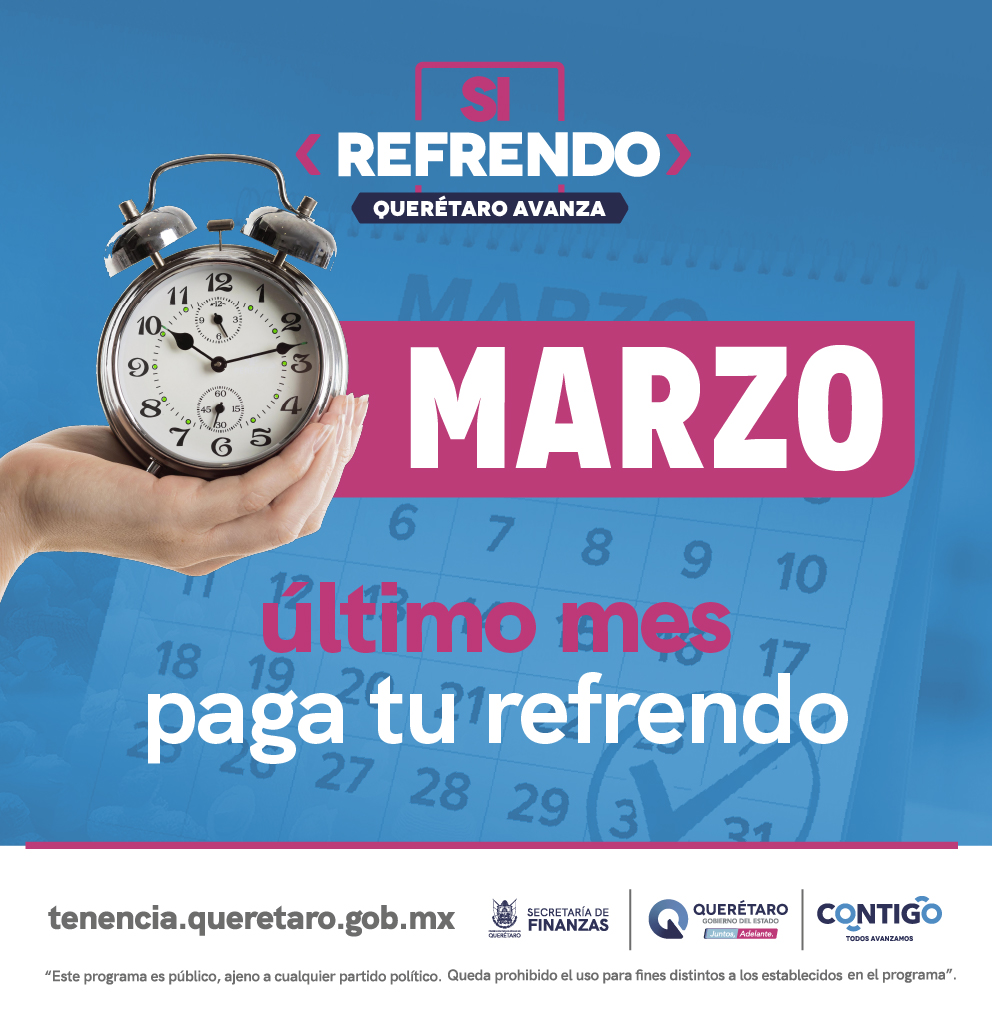 gobqro's tweet photo. ¡El tiempo se acaba para aprovechar los beneficios al pagar tu #refrendo en #Querétaro! 🚗

Todavía puedes disfrutar de la Tenencia Cero y seguro vehicular gratis. ✅

¡Elige el medio de pago que más te convenga, este es el último mes! 📱

¡#Contigo nuestro estado avanza! #SíRefrendo #AppQro