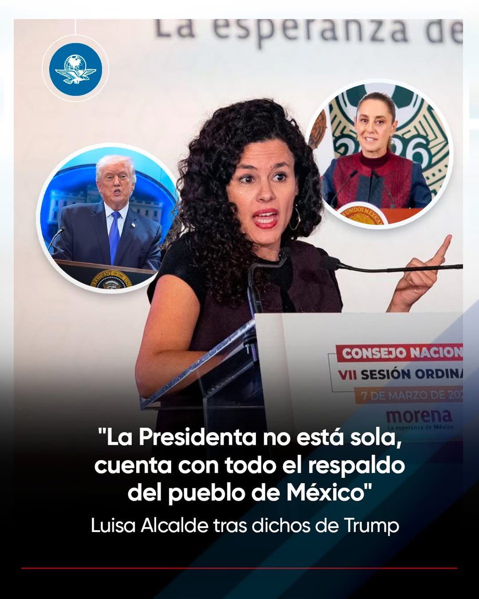México somos muchos más que los 34 millones que votaron por Morena, en términos del país son una MINORÍA, no todo México respalda la colusión del gobierno con los cárteles de la droga que los ayudaron a llegar al poder

Luisa María Alcalde, presidenta nacional de Morena, se