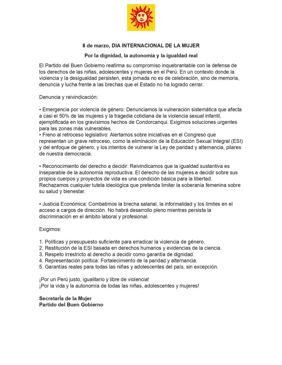 Partido del Buen Gobierno tweet media