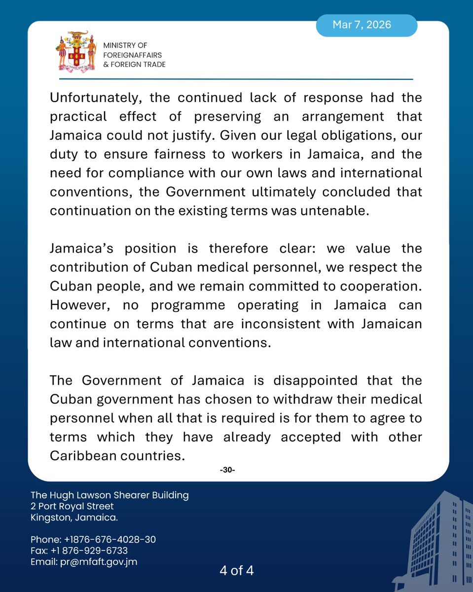 Ministry of Foreign Affairs and Foreign Trade, GOJ tweet media