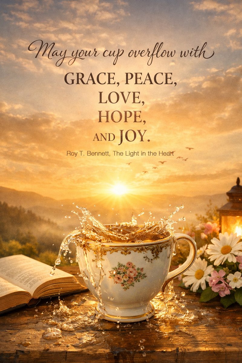InspiringThinkn's tweet photo. May your cup overflow with grace, peace, love, hope, and joy.
Roy T. Bennett, The Light in the Heart https://t.co/9fFbifsjfX