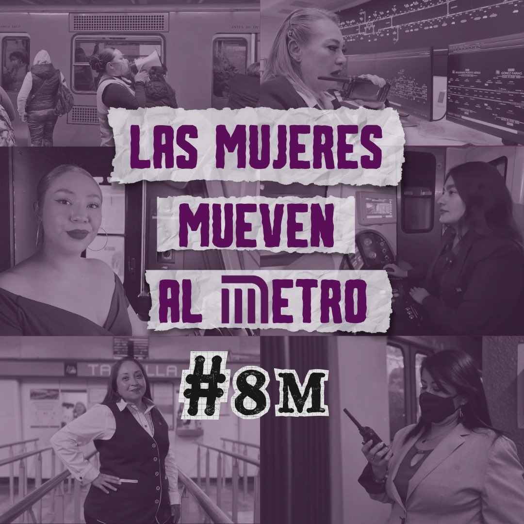 AntonioTLezama's tweet photo. Todos los días, miles de mujeres ponen en movimiento a la ciudad desde el @MetroCDMX.

Con talento, carácter y compromiso, son parte fundamental de la operación del corazón de la movilidad.

En este #8M reconocemos su trabajo, su dedicación y su papel clave en la movilidad de nuestra ciudad. 🚇💜

#EllasMuevenAlMetro