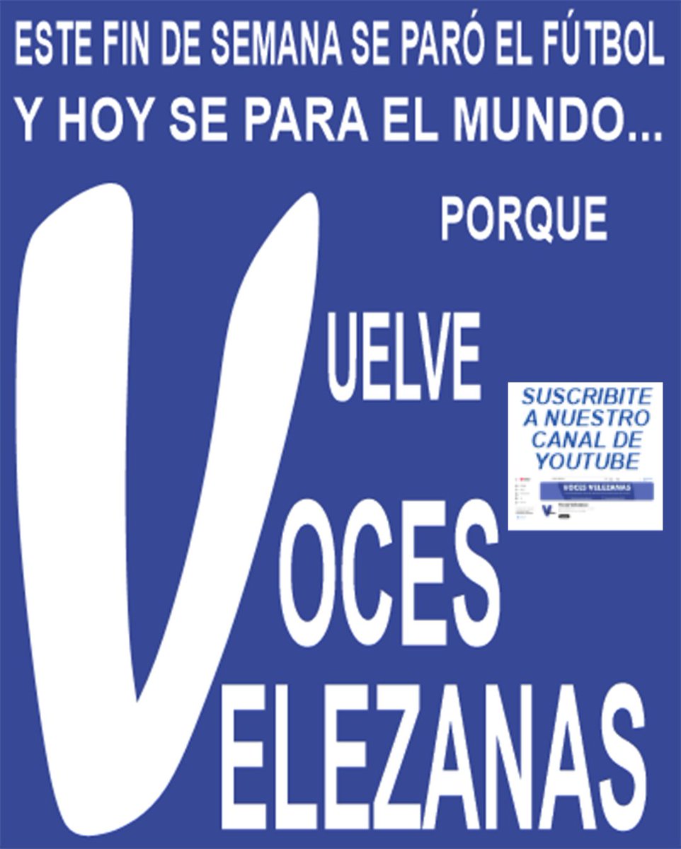 VVelezanas's tweet photo. ¡Llegó el día! Hoy, en el horario habitual, de 18 a 20, pero por una nueva plataforma (el streaming), vuelve Voces Velezanas, el programa hecho por y para hinchas de Vélez. Te esperamos a las 18, en nuestro canal de YouTube. Suscribite: https://t.co/OsAyoKMo8i. https://t.co/7108qlLrac