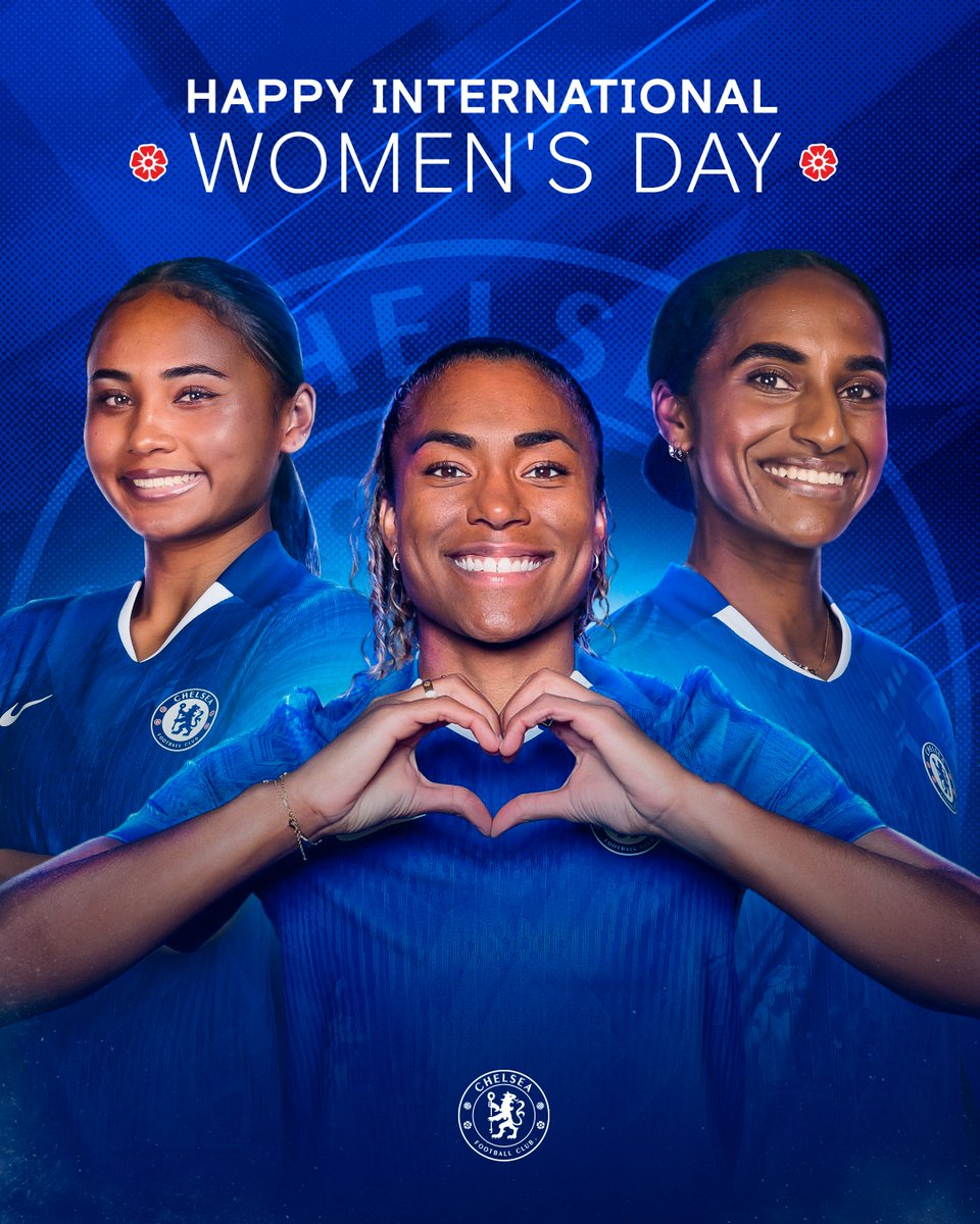 ChelseaFCinUSA's tweet photo. Happy International Women’s Day! 💙⚽
👩👵👳‍♀️👩‍🚒👷‍♀️🤰🧍‍♀️🏄‍♀️🤵‍♀️👸👩‍⚖️

To the women who lead, inspire, and change the game, today and every day. 💫 https://t.co/jGUBwROiNy