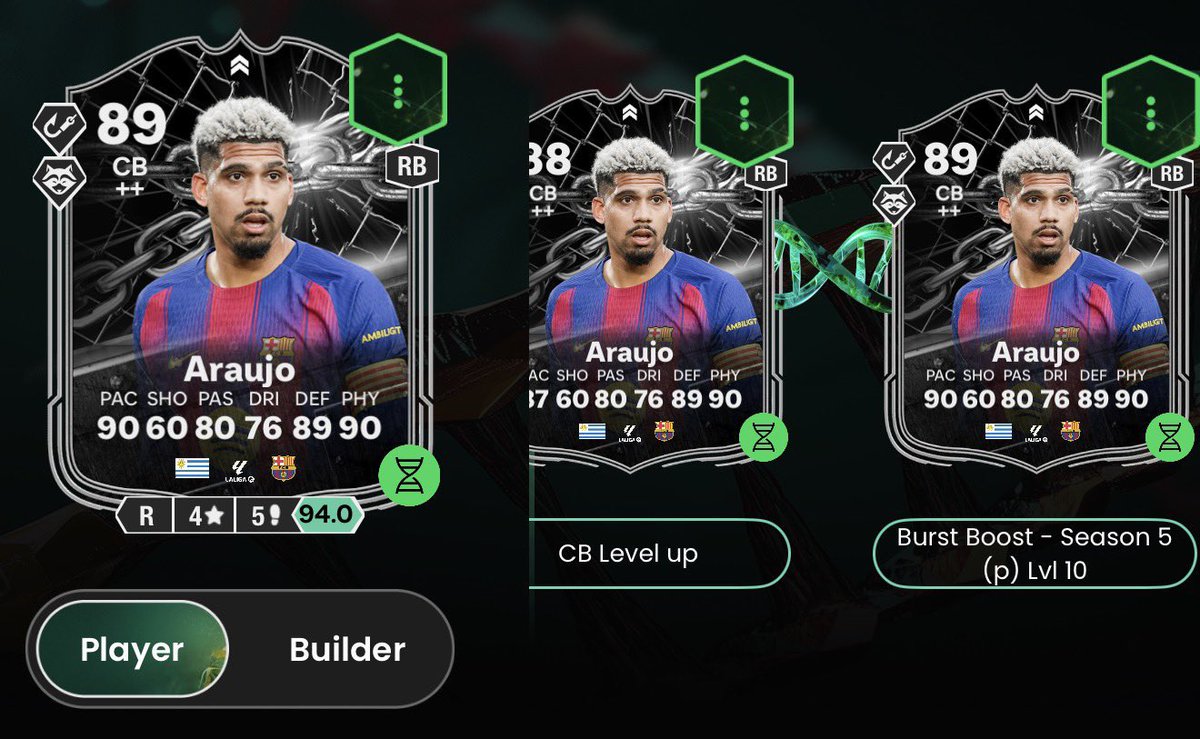 KillerFutCoins's tweet photo. 🚨 Already finished the Araujo SBC?

Good news! He fits perfectly into these EVOs, so you can upgrade him before the match starts 👀⚡

Imagine 90 Pace on Araujo… absolute monster at the back 🔥💨👀

#FC26 https://t.co/Vk9MhoXX7a