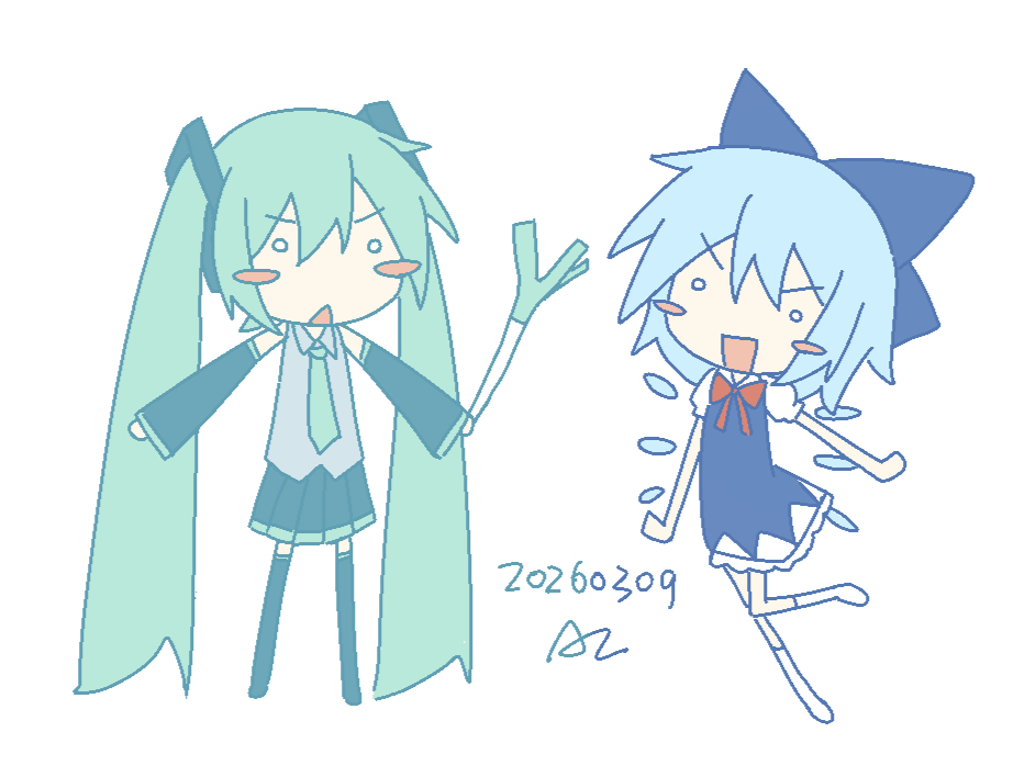 AZP_29's tweet photo. #東方Project #チルノ #毎月9日はチルノの日 #初音ミク https://t.co/dl6kMTo0Zu