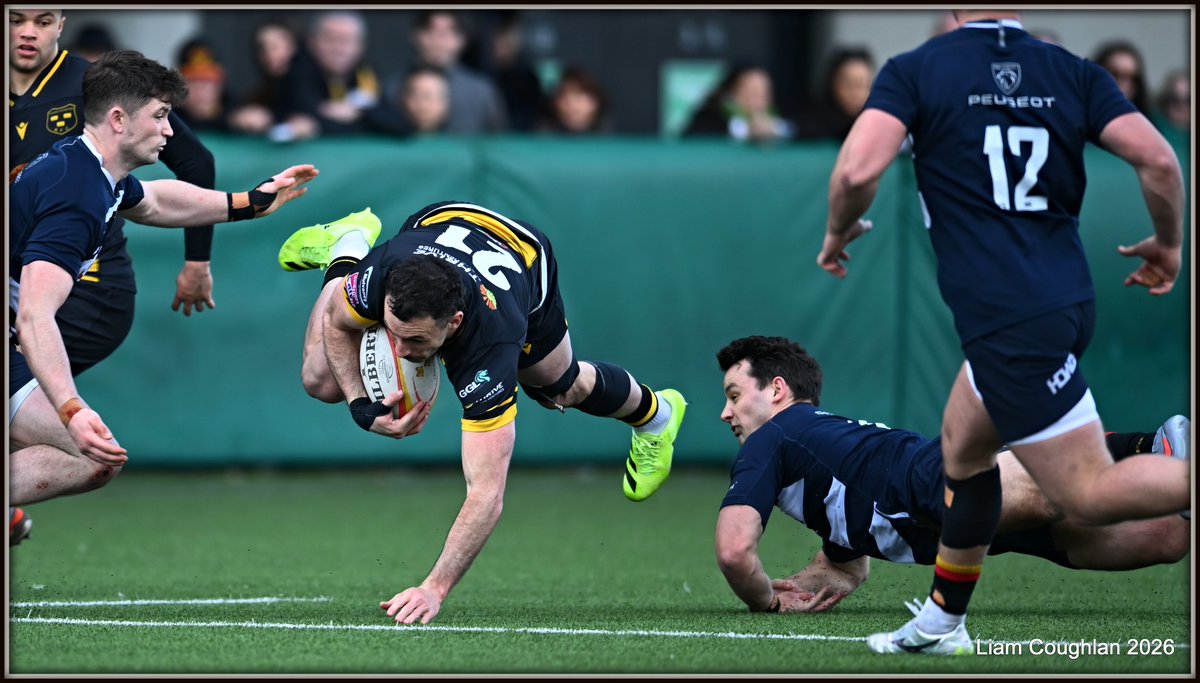 Liam09C's tweet photo. While still in bonus point territory @YoungMunsterRFC took two late blows to the scoreboard. @LansdowneFC deserved winners then in a very absorbing AIL fixture. Travel can be tiring on the long road home. Alex Flannigan Smith here upended in the tackle. #IRFU #Limerick #Cookies https://t.co/bGtJYQ7A0F