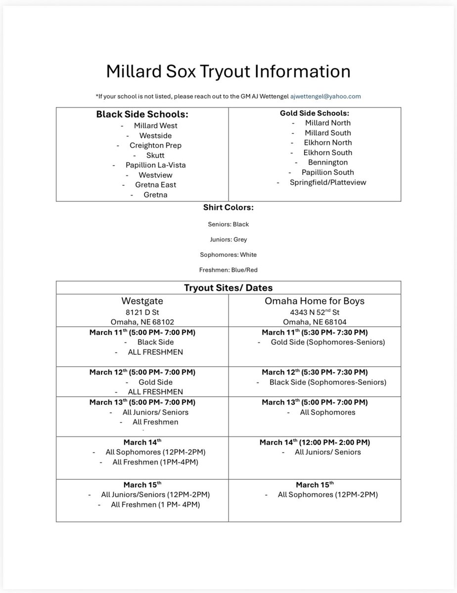 2026 Millard Sox Baseball tweet media