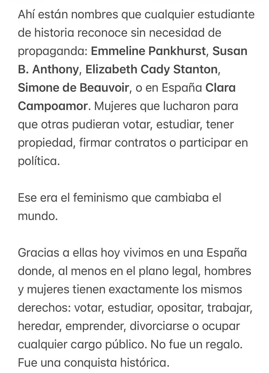 Danisoria55's tweet photo. Las feministas de antes vivían para la causa.

Las de ahora vivís de la causa.

Si Campoamor, Pankhurst, Friedan o de Beauvoir levantasen la cabeza y viesen en que habéis convertido su legado, se echarían a llorar.

@IreneMontero @ionebelarra https://t.co/ehu6XMNqxU