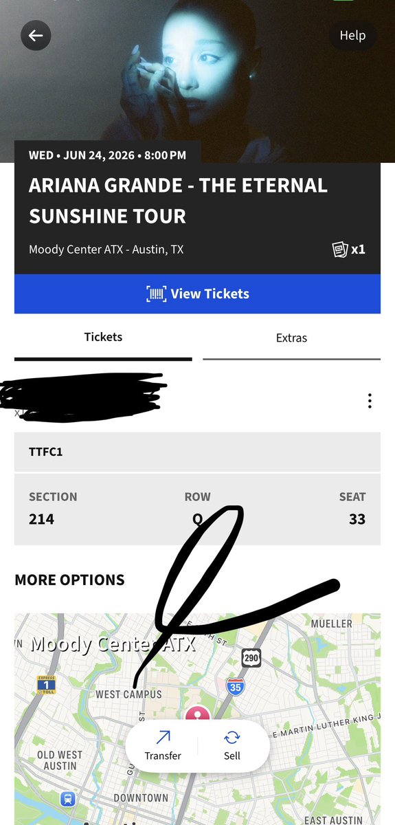 Selling one ticket to Ariana Grande Eternal Sunshine Tour in Austin for the Wednesday show. Selling for cheaper than resale on Ticketmaster. Will do PayPal G&amp;S!