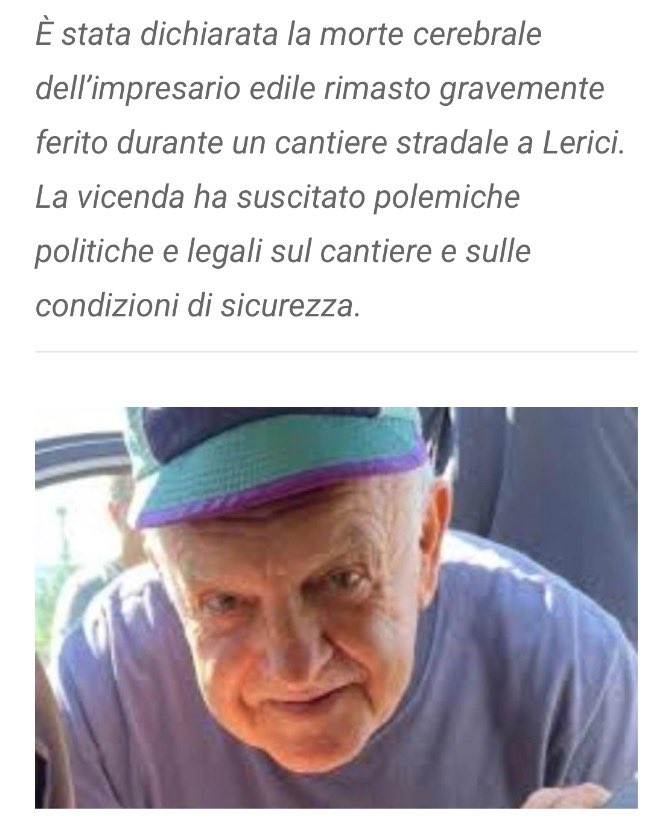 Frances99687883's tweet image. Morire di lavoro ad 82 anni. E complimenti al comune di #Lerici per l’affidamento diretto dei lavori senza i dovuti controlli di sicurezza. #GiorgioMusu  #VerticalLink #mortisullavoro