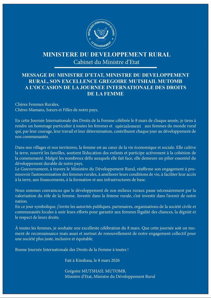 Ministère du développement rural tweet media