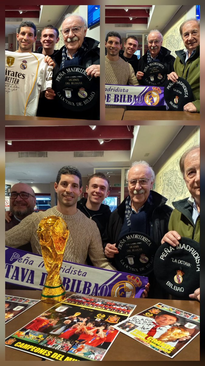 Las peñas del <a href="/realmadrid/">Real Madrid C.F.</a> siguen creando lazos entre madridistas. Aquí tenéis las fotos que nos han llegado a <a href="/lagalerna_/">La Galerna</a> desde nuestra querida <a href="/LaOctavaBilbao/">Peña Madridista La Octava de Bilbao</a>  Ayer Vicente del Bosque recibió la famosa txapela de la peña bilbaína