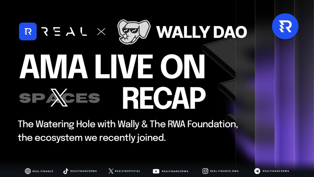 RealFinOfficial's tweet photo. 🎙️ X Spaces Recap  REAL Finance × @RWAFoundation_  & @WALLY_DAO 

Big thanks to RWA Foundation and everyone who joined The Watering Hole.

A few key points from our side:

💠 REAL Finance is building an institutional-grade, purpose-built Layer 1 for RWAs - focused not just on tokenization, but on the full lifecycle of real-world assets.

💠 We shared why REAL’s approach is different:
instead of relying only on generic chain infrastructure, REAL is designed to close the gap institutions still feel when moving assets on-chain - especially around risk frameworks, accountability, and execution stack maturity.

💠 We also highlighted our dual-validator model:
traditional technical validators secure the chain, while business entities like tokenization companies, risk scorers, and insurers participate as validators too — helping bring real-world trust and data directly into the network layer.

💠 On adoption, the message was clear:
RWAs are no longer just a theory or narrative. Institutions are increasingly seeing this as the natural transition toward Banking 2.0 / Wall Street 2.0.

💠 And in terms of target market, REAL is built first for the institutional side - helping banks, intermediaries, and asset owners tokenize everything from private credit and private equity to real estate and broader financial instruments.

Appreciate everyone who tuned in. More conversations like this are coming. 💥

You can listen it here: https://t.co/rHxwzff6fE