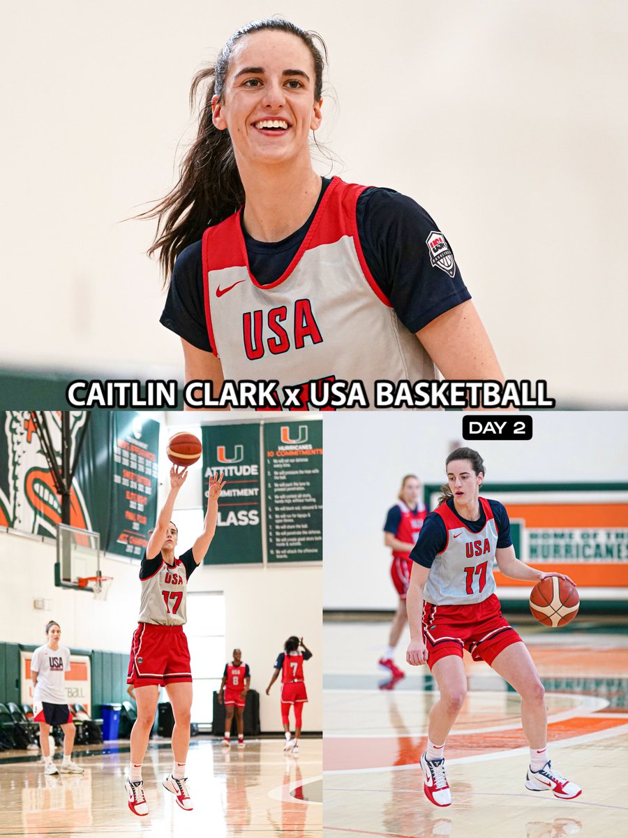 early work for Caitlin Clark and #USABWNT before heading to San Juan 🇵🇷☀️ 

📸: <a href="/usabasketball/">USA Basketball</a>