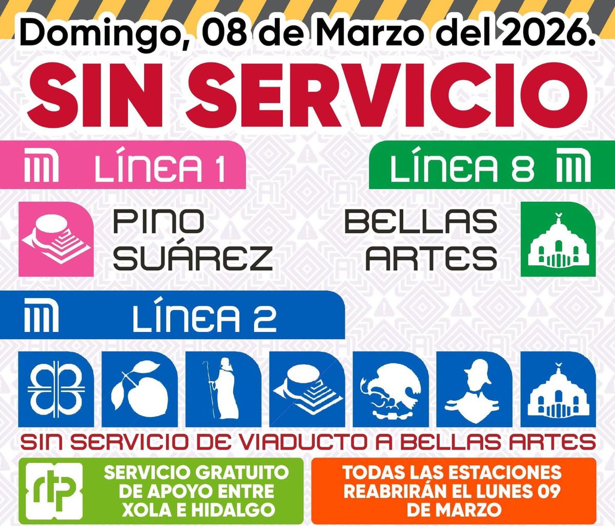 guiametromx's tweet image. #ÚltimaHora 🚨
⚠️ #MetroCDMX ⚠️
Usuarios reportan:
➡️ Línea 1 #Linea1
➡️ Línea 2 #Línea2
➡️ Línea 8 #Linea8
❌ ESTACIONES SIN SERVICIO
#TomaloEnCuenta ‼️