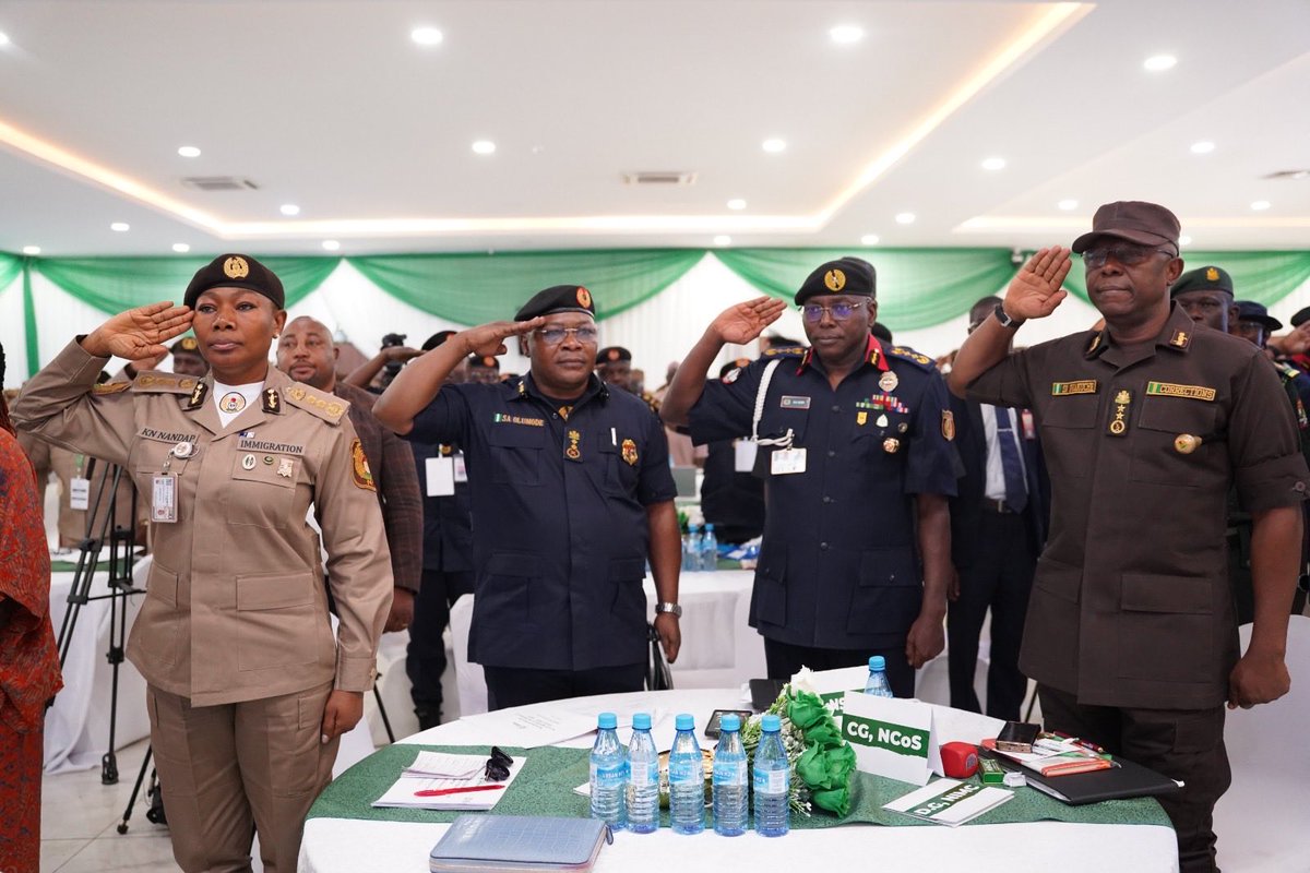 nigimmigration's tweet photo. The Comptroller-General of Nigeria Immigration Service, KN Nandap, pcc, mmis, fsmn, fspsp attended the 2026 Ministry of Interior Performance Management Retreat alongside Heads of Agencies and senior officials held at Nigeria Army Conference Centre and Suites (NACCAS), Asokoro, Abuja on the 7th, March,2026.

In his closing remarks, the Minister of Interior, Hon Dr. Olubunmi Tunji-Ojo urged the Agency Heads to redouble their efforts in delivering their mandates to meet both the administrative and security needs of Nigerians. The Honourable Minister further noted that the past year recorded improvements in Border governance, faster emergency response operations and reforms in custodial administration must not breed complacency as the Ministry geared towards improved performance in 2026. 

The day's highlight was Heads of Agencies including Nigeria Immigration Service, signing the 2026 Performance Bond with the Hon. Minister. 
Nigeria Immigration Service topped the 2025 Performance rankings, wrapping up the three-day event. 

Nigeria Immigration Service remains committed to enhancing Nigeria’s Border Governance, improving Migration Management and continuous application of technology to drive its key reform areas.

e-Signed
DCI AS AKINLABI
SERVICE PUBLIC RELATIONS OFFICER
NIGERIA IMMIGRATION SERVICE HEADQUARTERS, ABUJA
8TH MARCH, 2026.