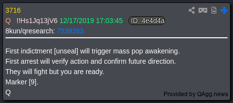 COMMANDER_VT's tweet photo. .
First indictment [unseal] will trigger mass pop awakening. 
First arrest will verify action and confirm future direction.
They will fight but you are ready.
Marker [9].
Q https://t.co/Ulng0p9Ra6
