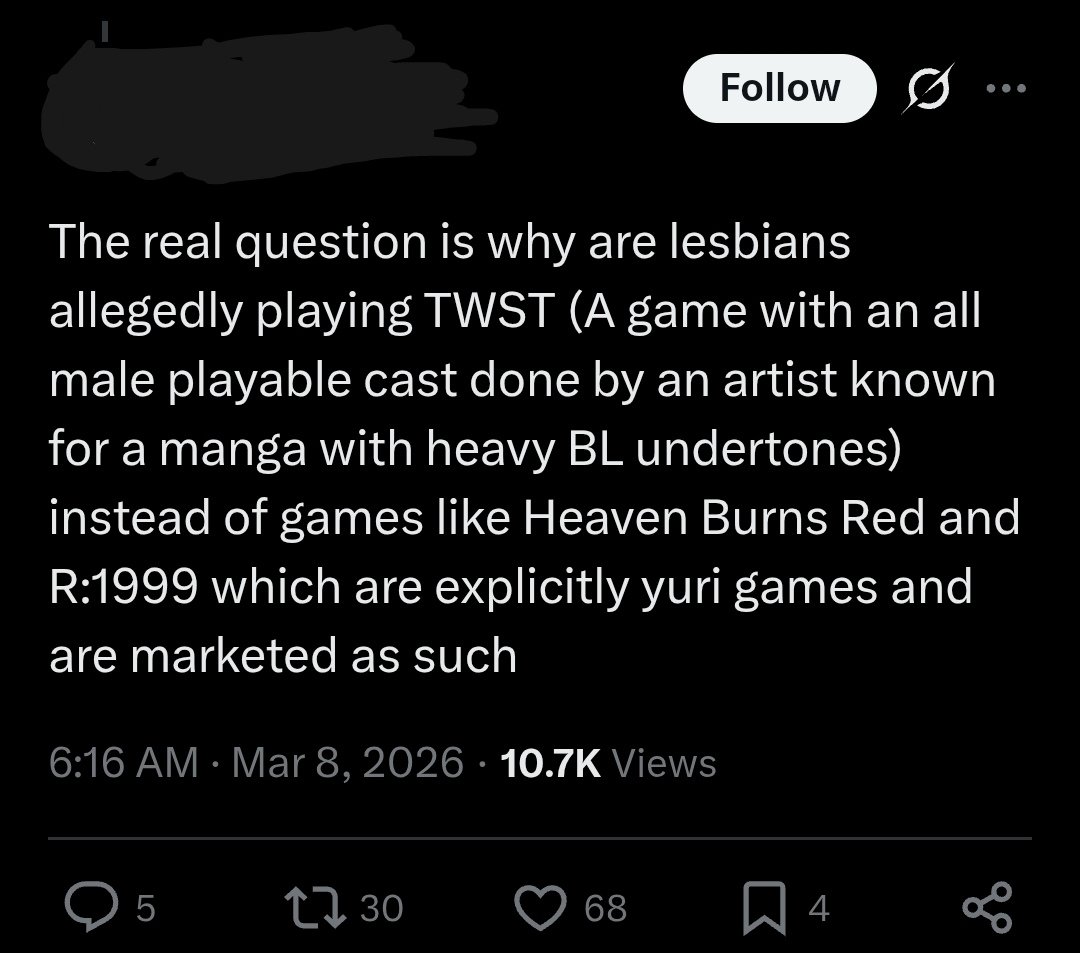 flonuiie's tweet photo. translating....

"i hate those fucking lesbians they're just like misogynistic men and they always get everything but not really i'm making stuff up just like how i'm making up the fact that they're demanding women in twst" https://t.co/PvixyipLWp